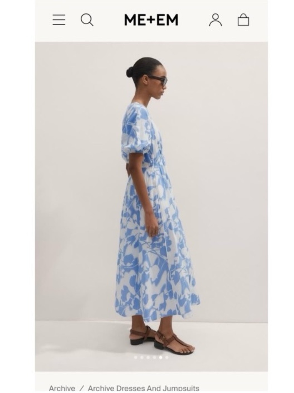 ME+EM 🤍Cheesecloth Tulip Flower Print Midi Dress - Picture 4 of 15